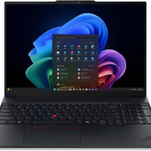 Lenovo ThinkPad E16 Gen 4 Laptop, 16" WUXGA IPS 60Hz Display, Intel Core Ultra 7 355, 16GB RAM, 512GB SSD, Intel Graphics, English (EU) Keyboard, No OS, Black | 21YC0030GQ