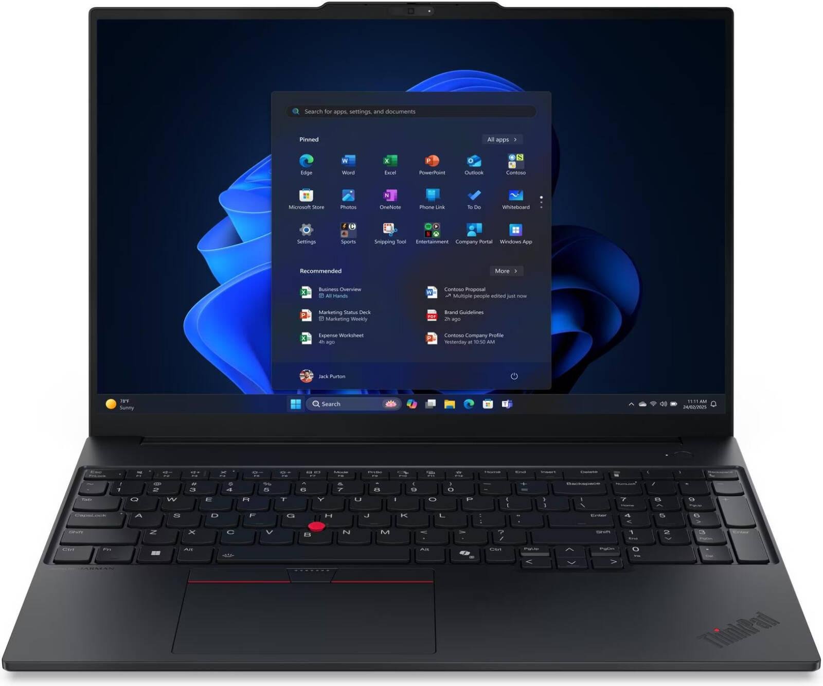 Lenovo ThinkPad E16 Gen 3 Laptop, 16" WUXGA IPS Display, Intel Core Ultra 5 225U, 16GB RAM, 512GB SSD, Intel Graphics, English-Arabic K/B, Windows 11 Pro, Black | 21SR005MGR