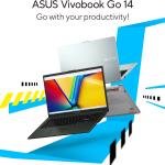 ASUS Vivobook Go 14 Laptop, 14.0" FHD Nano Edge Display, Intel Core i3-N305, 8GB DDR4 RAM, 256 GB SSD, Intel Iris Xe Graphics, ENG-ARB Keyboard, Windows 11 | E1404GA-NK039W