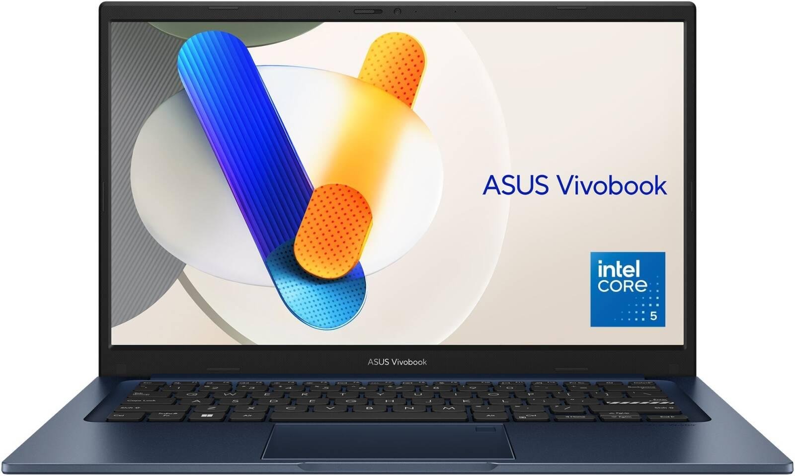 ASUS Vivobook 14 X1404VA Laptop, 14" FHD IPS 60Hz Display, Intel Core 5 120U, 16GB RAM, 512GB SSD, Intel Graphics, English-Arabic Keyboard, Windows 11 Home, Quiet Blue | 90NB13U1-M00AS0