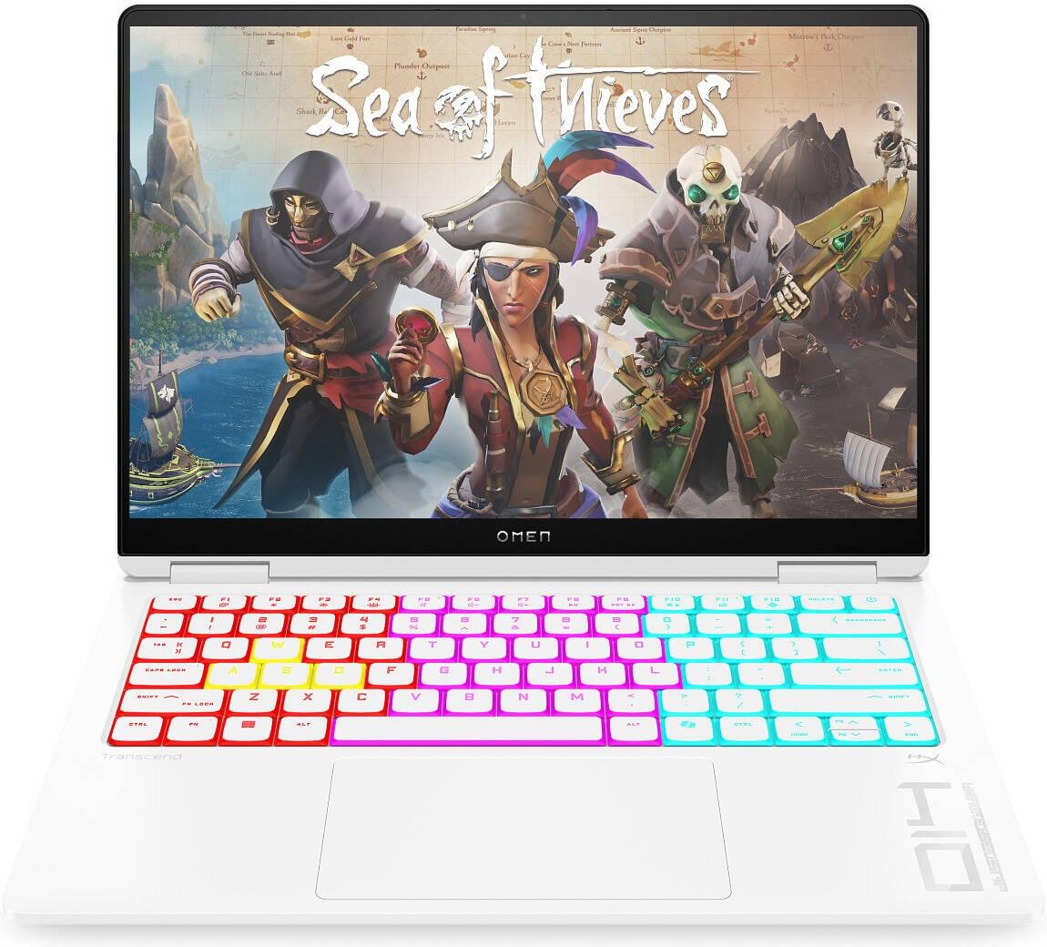 HP OMEN Transcend 14-fb1047nr Laptop, 14" 3K OLED Display, Intel Core Ultra 7, 16GB RAM, 1TB SSD, NVIDIA GeForce RTX 5060 GPU, English Keyboard, Windows 11, Ceramic White | B98D2UA#ABA