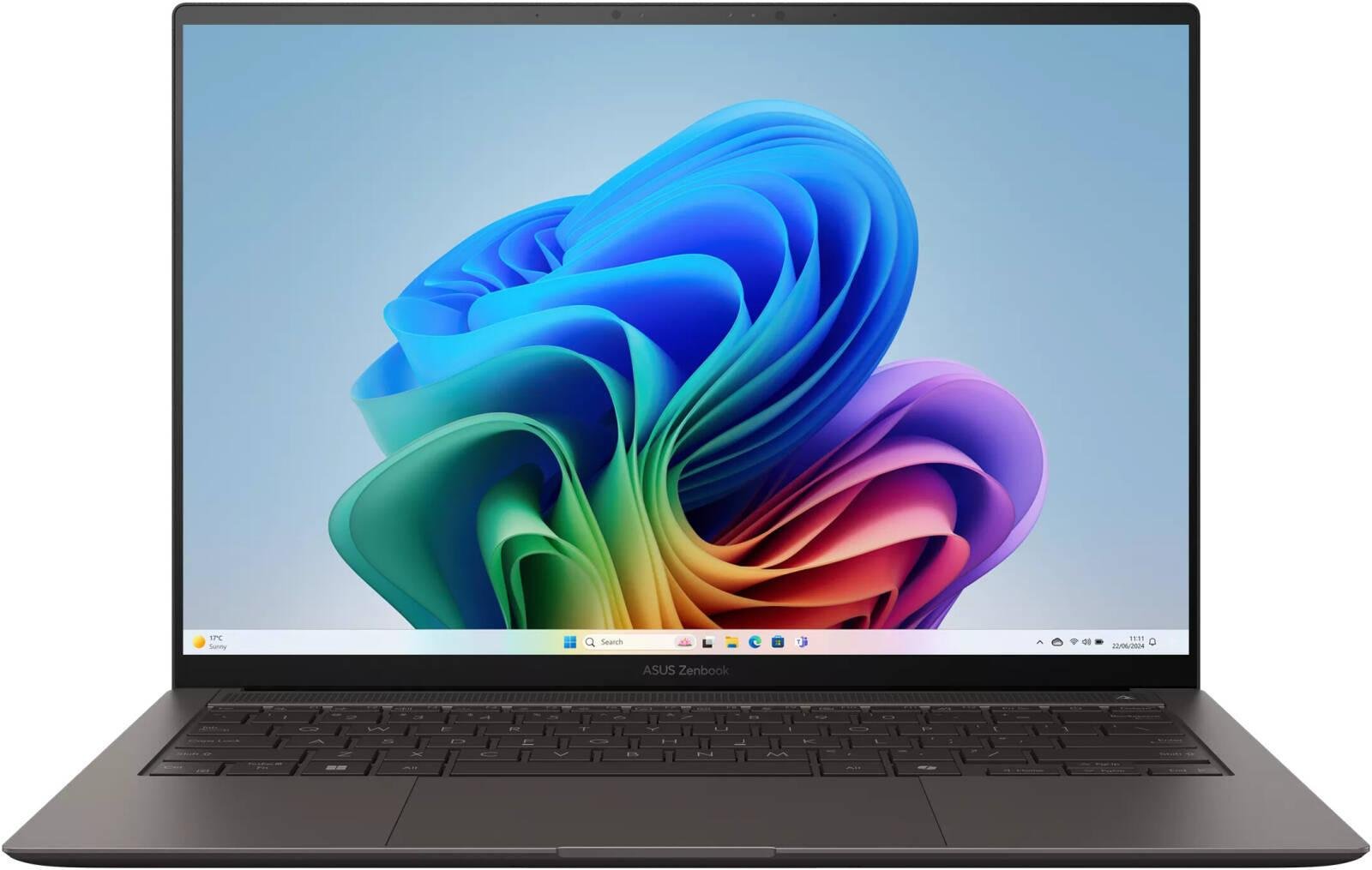 ASUS Zenbook S14 UX5406AA Laptop, 14" 3K OLED 120Hz Display, Intel Core Ultra 9 386H, 32GB RAM, 1TB SSD, Intel Graphics, English-Arabic Keyboard, Win11, Antrim Gray | 90NB16Q6-M009T0