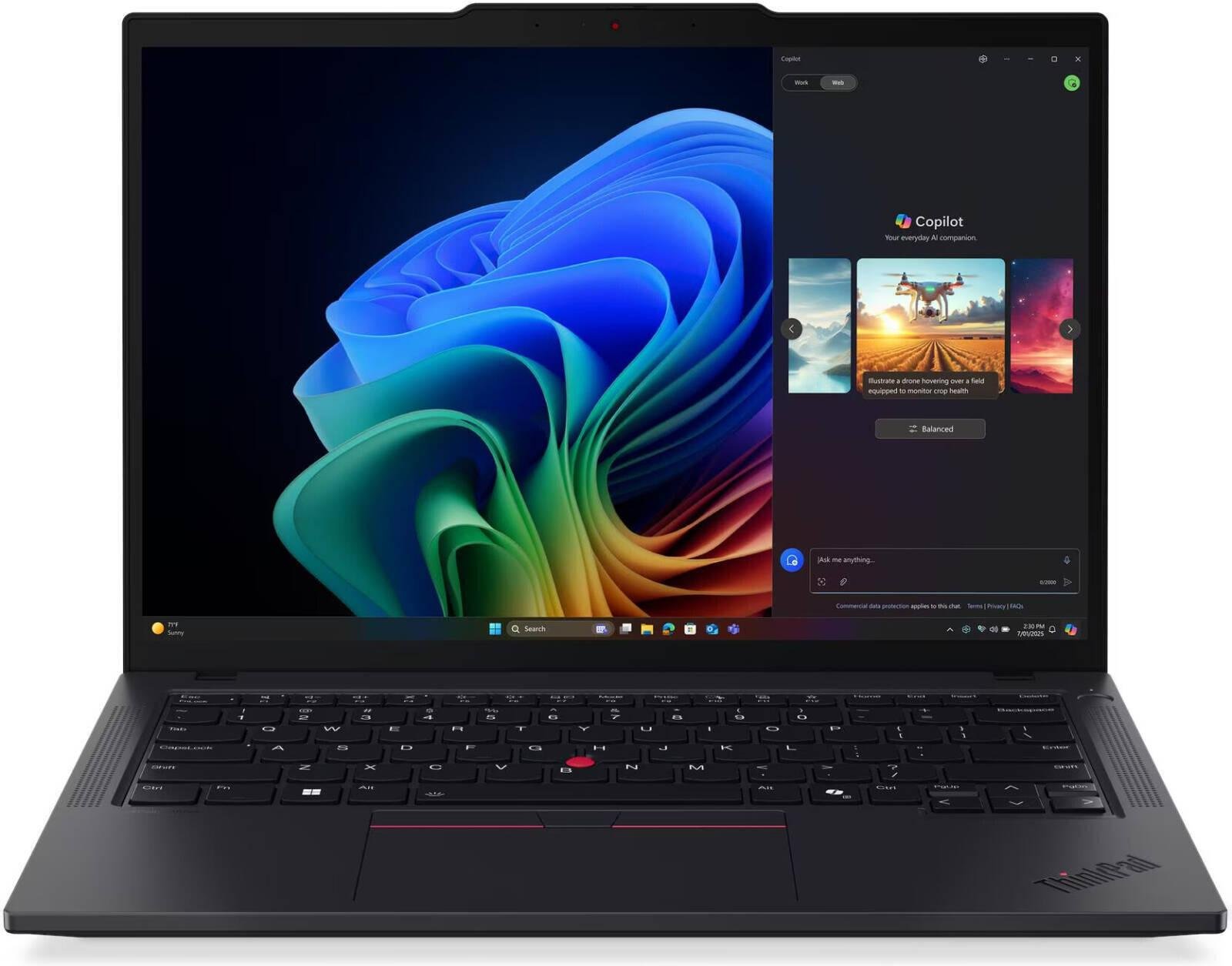 Lenovo ThinkPad T14 Gen 6 Laptop, 14" WUXGA Touch Display, Intel Core Ultra 7-255U Processor, 16GB RAM, 512GB SSD, Intel Graphics, English Keyboard, No OS, Black | 21QDS6DX00