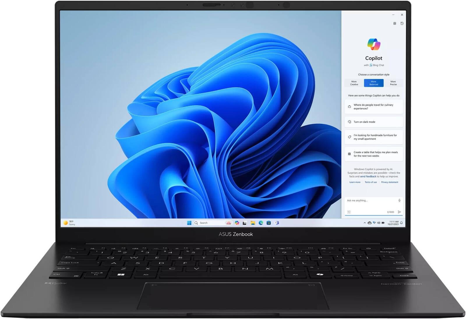 ASUS Zenbook 14 OLED UM3406 Laptop, 14" WUXGA OLED 60Hz Display, AMD Ryzen AI 7 445, 32GB RAM, 1TB SSD, AMD Radeon Graphics, English-Arabic K/B, Win11Home, Jade Black | 90NB17R1-M007E0