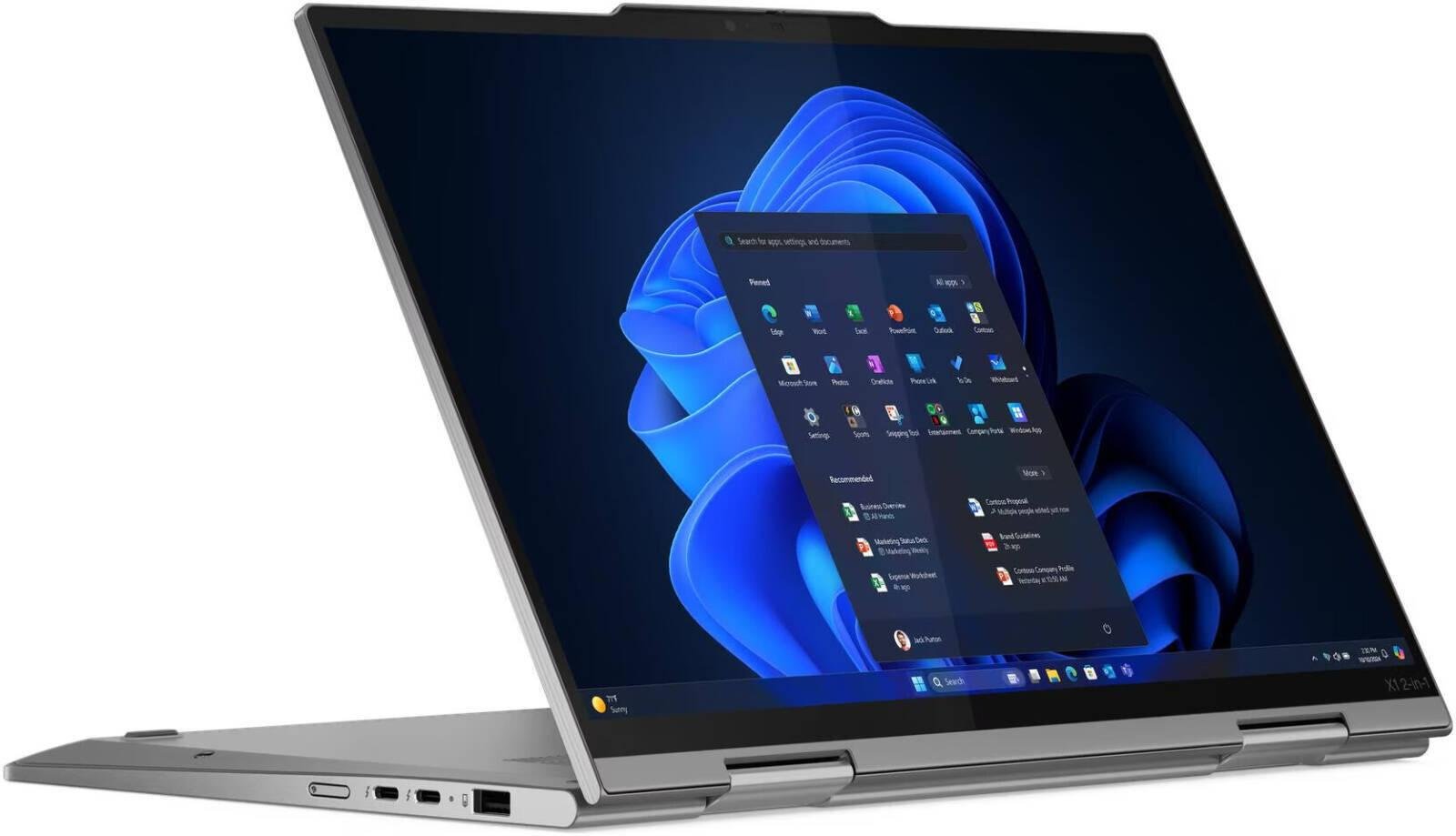 Lenovo ThinkPad X1 2-in-1 Gen 10 Aura Edition Laptop, 14" WUXGA IPS Display, Intel Core Ultra 7 255U, 16GB RAM, 1TB SSD, Integrated Intel Graphics, English K/B, Windows 11 Pro, Gray | 21Q1S12M00