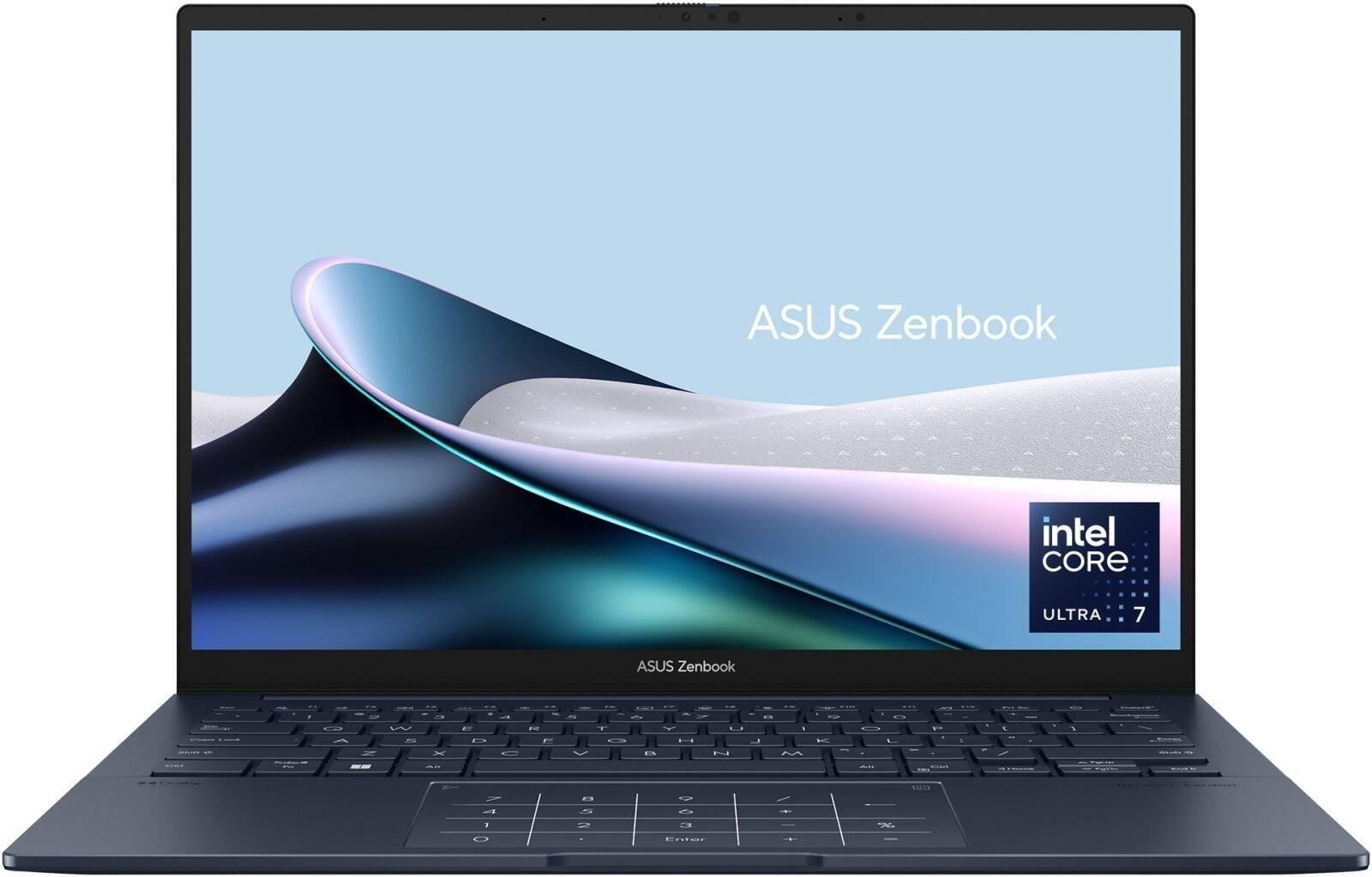 ASUS Zenbook 14 OLED UX3405CA Laptop, 14" 3K OLED 120Hz Display, Intel Core Ultra 7 255H, 16GB RAM, 1TB SSD, Intel Arc Graphics, English-Arabic K/B, Windows 11 Home, Ponder Blue | 90NB14W3-M019R0