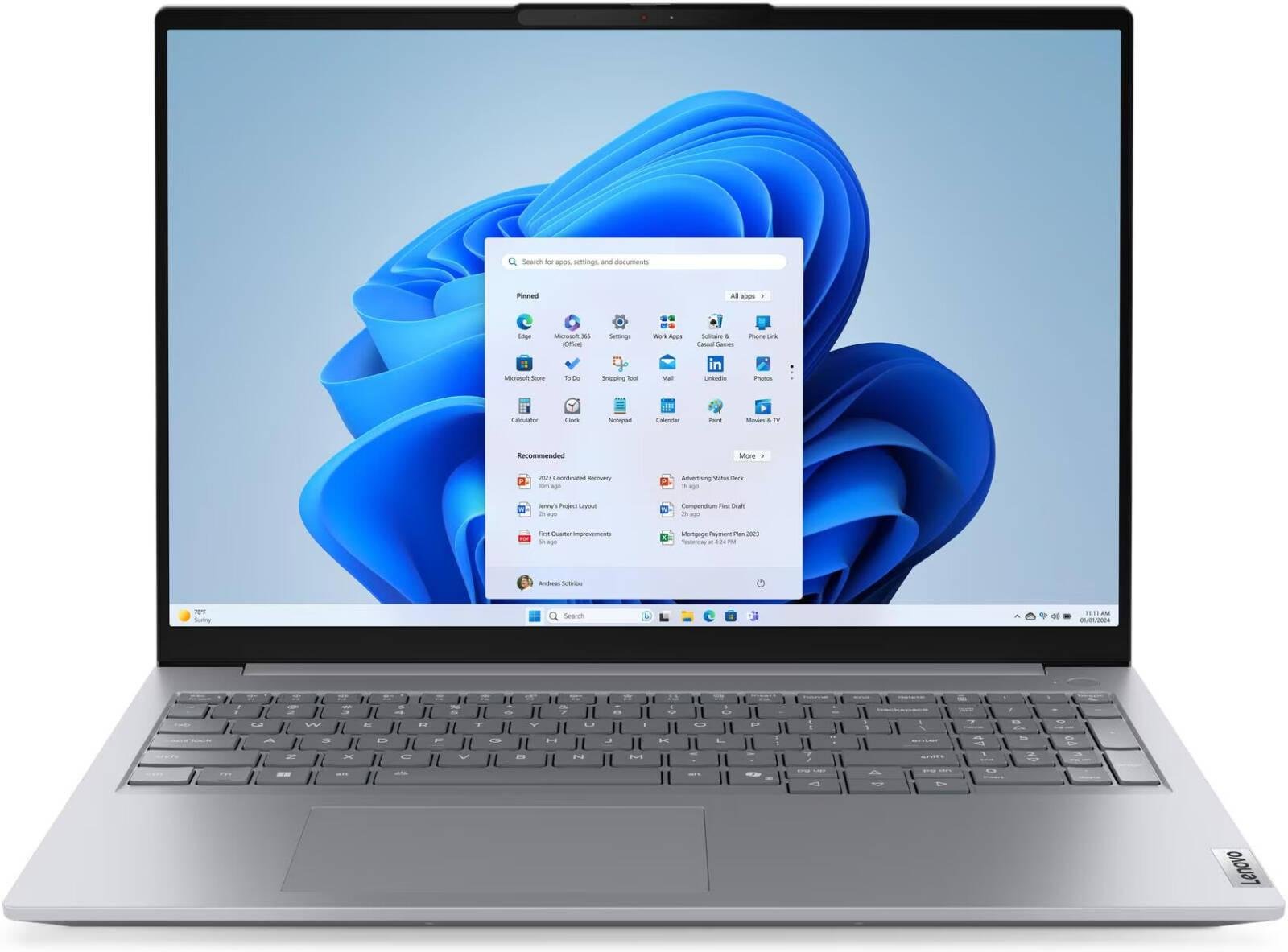 Lenovo ThinkBook 16 G8 IAL Laptop, 16" WUXGA IPS 60Hz Display, Intel Core Ultra 5 225U, 8GB RAM, 512GB SSD, Integrated Intel Graphics, Backlit English Keyboard, NO OS, Arctic Grey | 21SK002LGQ