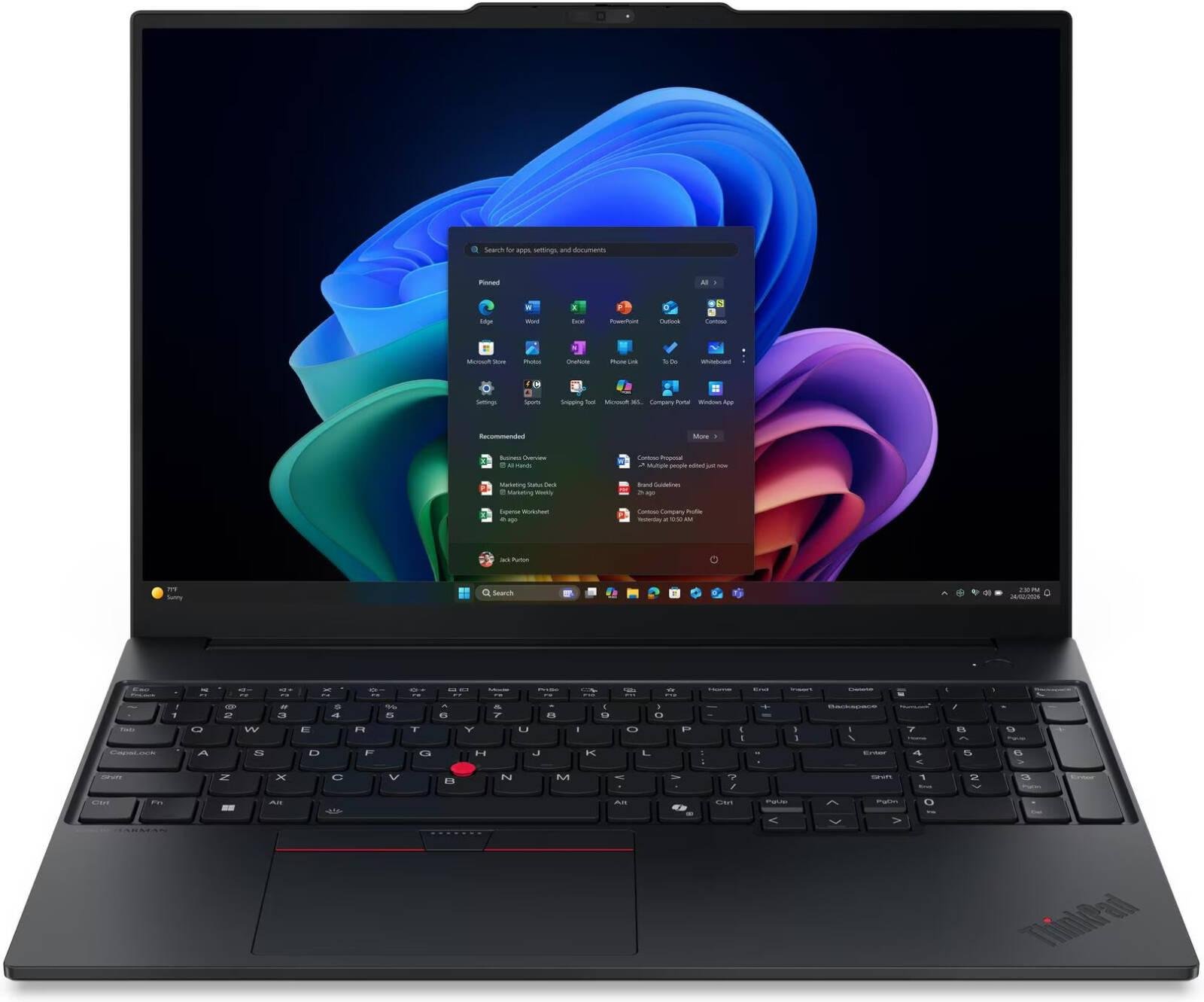 Lenovo ThinkPad E16 Gen 3 Laptop, 16" WUXGA IPS 60Hz Display, Intel Core Ultra 7 258V, 32GB RAM, 512GB SSD, Intel Arc Graphics 140V, English/Arabic K/B, No OS, Black | 22AY0013GR