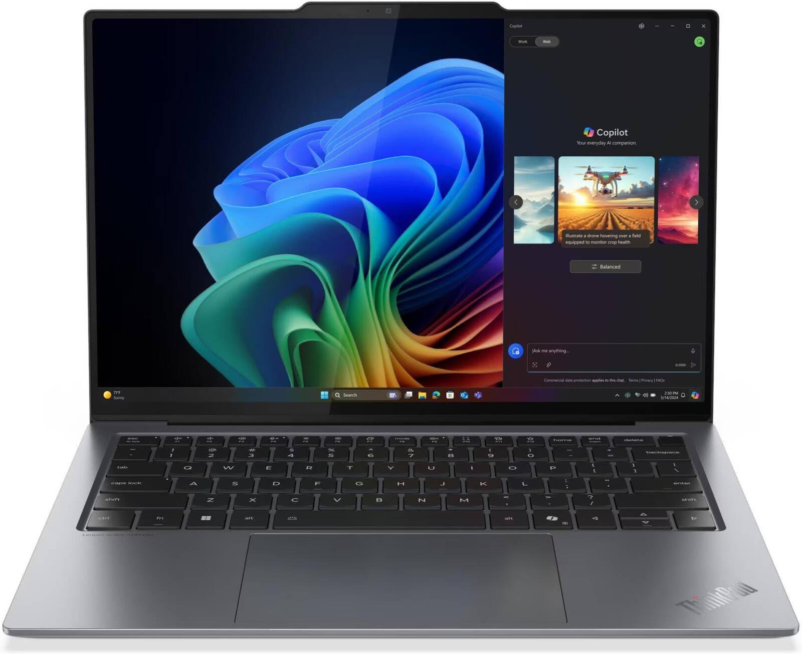 Lenovo ThinkPad X9-14 Gen 1 Aura Edition Laptop, 14" WUXGA OLED Display, Intel Core Ultra 7 268V, 32GB RAM, 1TB SSD, Intel Arc Graphics 140V, English Keyboard, Windows 11 Pro, Grey | 21QA0006US