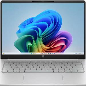 HP OmniBook 3 NGAI 14-hz0005dx Laptop, 15.6" 2K Touch Display, Snapdragon X X1-26-100, 16GB RAM, 512GB SSD, Qualcomm Adreno GPU, English Keyboard, Windows 11 Home, Silver | D0VR2UA