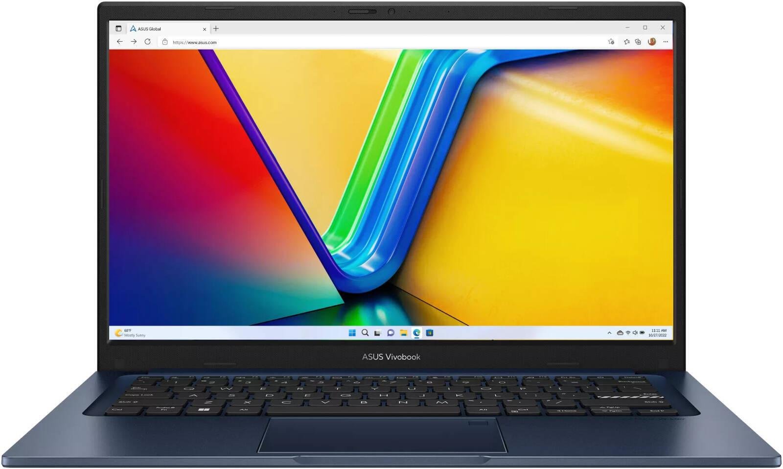 ASUS Vivobook X1404VA Laptop, 14" FHD IPS Display, Intel Core 5 120U Processor, 8GB RAM, 512GB SSD, Intel Graphics, English UK Keyboard, Windows 11 Home, Quiet Blue | 90NB13U1-M00FF0