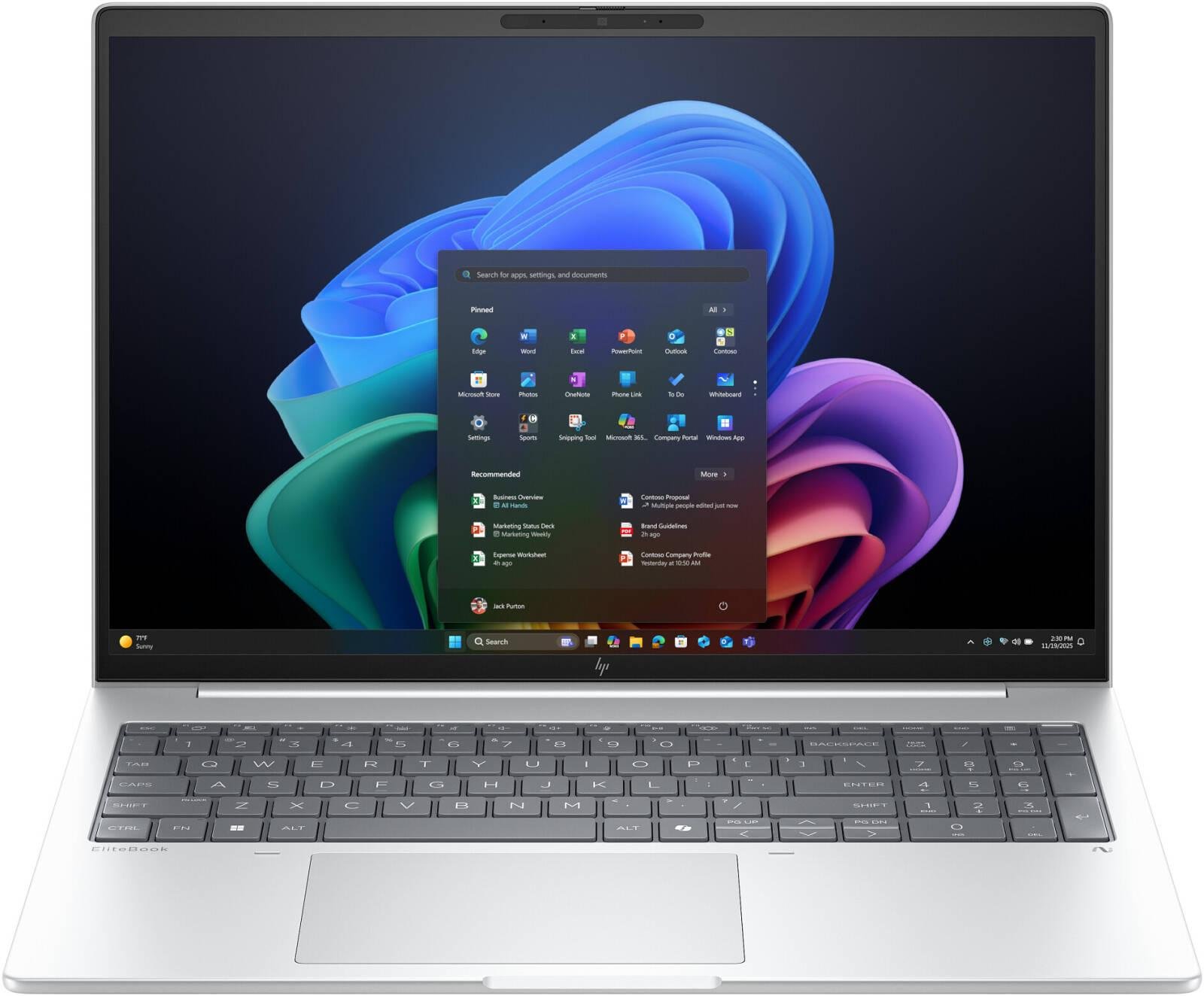 HP EliteBook 8 G1i Next Gen AI Laptop, 16" WUXGA IPS Display, Intel Core Ultra 7 258V, 32GB RAM, 1TB SSD, Intel Arc Graphics, English-Arabic K/B, Windows 11 Pro, Silver | D7KQ5ET