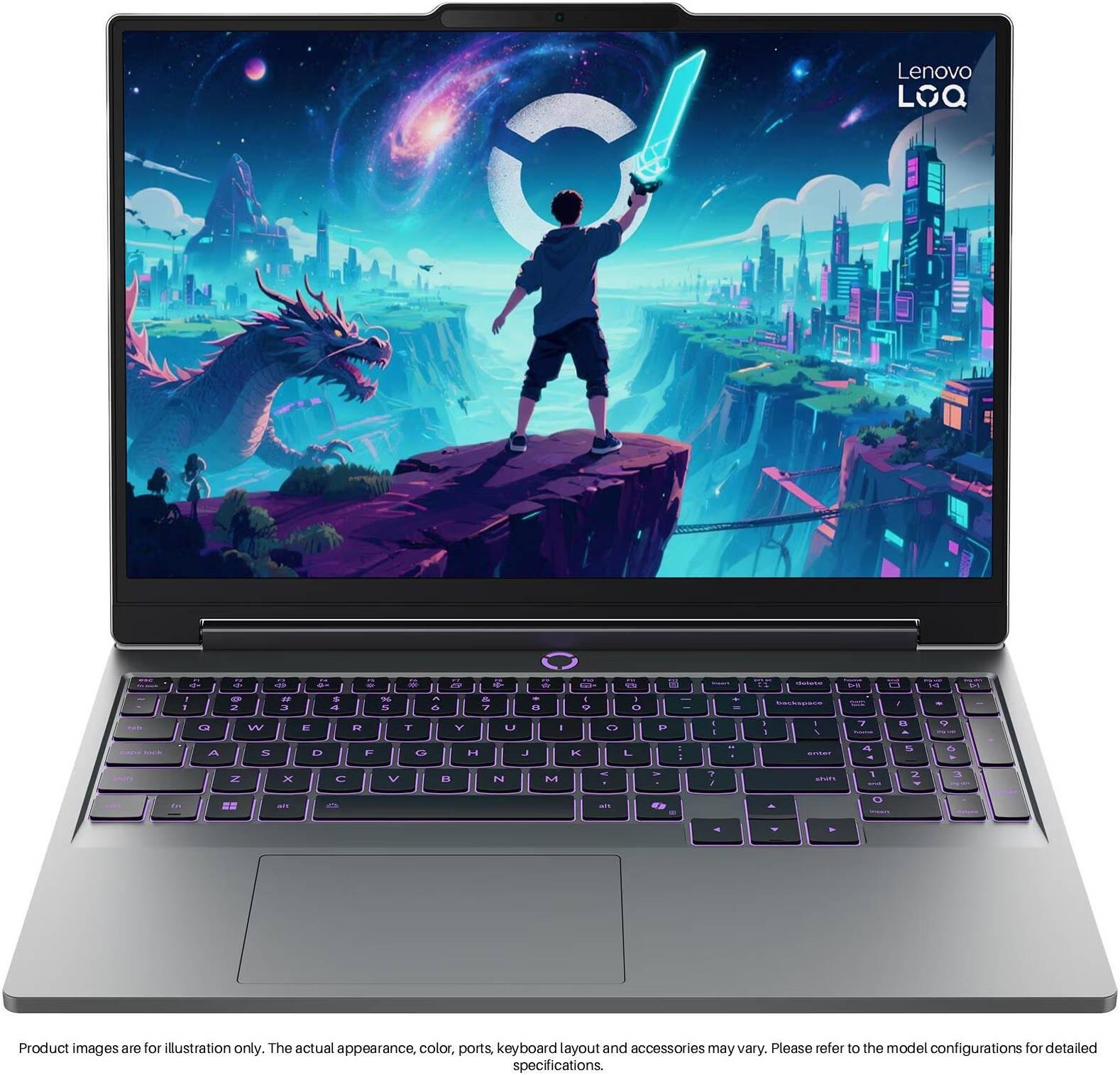 Lenovo LOQ 15IPH11 Gaming Laptop, 15.3" WUXGA IPS 165Hz Display, Intel Core Ultra 9 356H, 16GB RAM, 512GB SSD, GeForce RTX 5060 8GB GPU, English-Arabic K/B, No OS, Luna Grey | 83SL000RAX