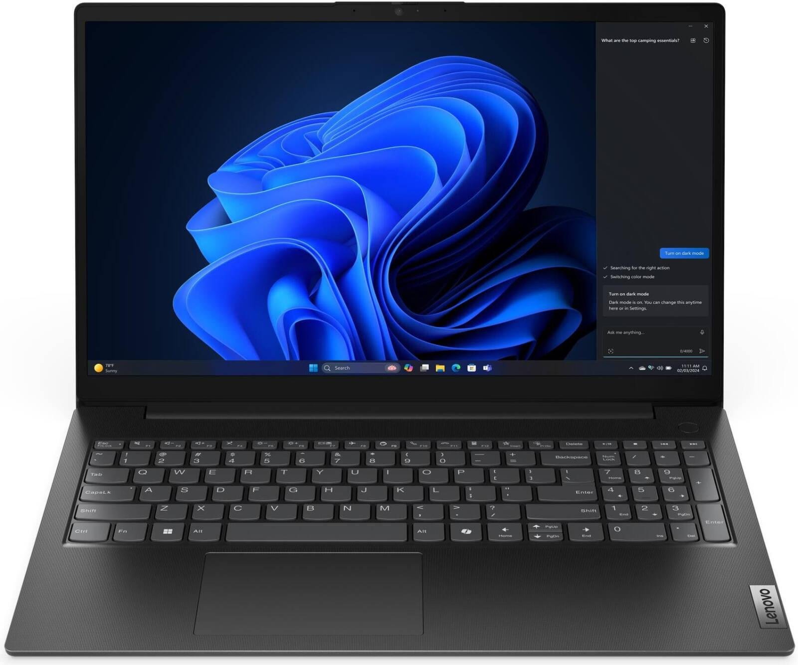 Lenovo V15 G5 IRL Laptop, 15.6" FHD TN Display, Intel Core i5-13420H Processor, 8GB RAM, 512GB SSD, Intel UHD Graphics, Non-backlit, English (EU) Keyboard, No OS, Business Black | 83GW006XGQ